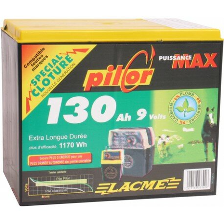 Pile "zéro mercure" PILOR 9 V / 130 Ah